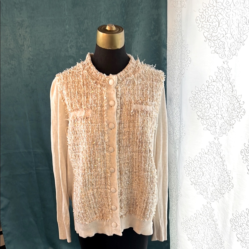 Tweed Front Light Sweater.